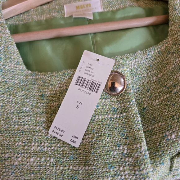 Anthropologie Green Tweed Vest Jacket - Picture 6 of 6